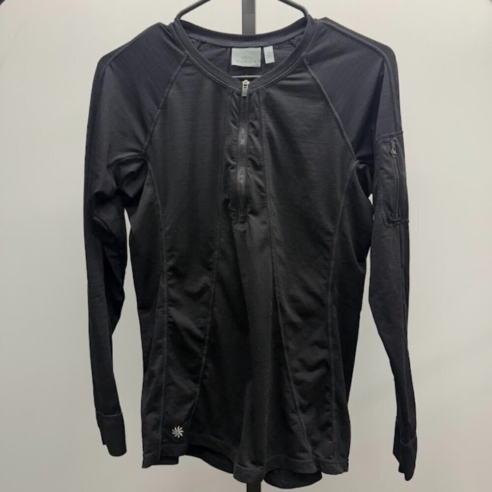 Athleta Black Half-Zip Long Sleeve Shirt